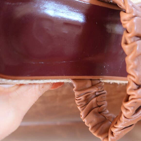 $295 STAUD Maya espadrille sandals flatform cognac brown size 36 platform 1" - Picture 11 of 16